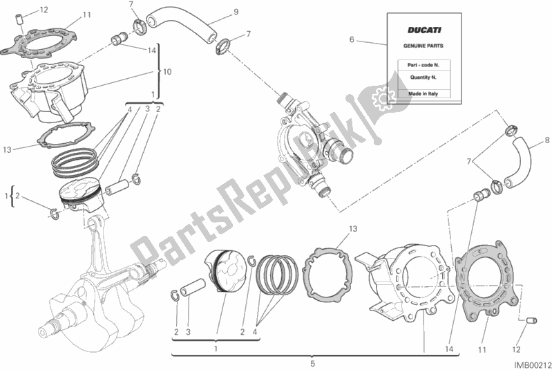 All parts for the Cylinders - Pistons of the Ducati Monster 821 Stealth USA 2019